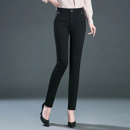 Multiple Pockets Y2k Clothes Straight Leg Pants Elegant Woman Dress Pants Women's Stretch Casual Trousers Clothing