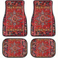 4Pcs Bohemian Car Floor Mats Rubber Back Heavy Duty Persian Carpet Dirty Resistant Car Decoration Car Floor Protector Rugs