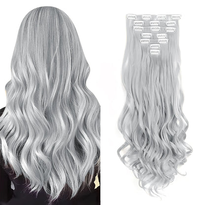 Lush Clip In Extensions 7 Piece Full Head 22 Inch Curly Wavy Hair