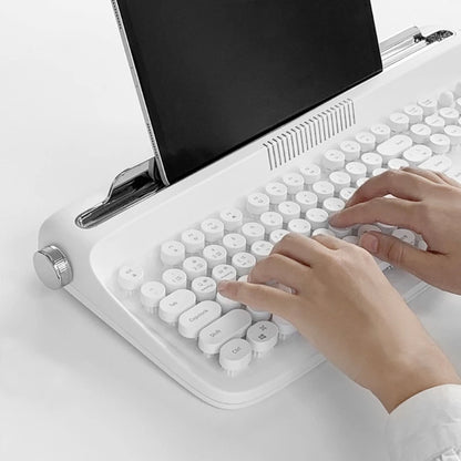 Retro Wireless Bluetooth Typewriter Keyboard 108 Keys Abs Office