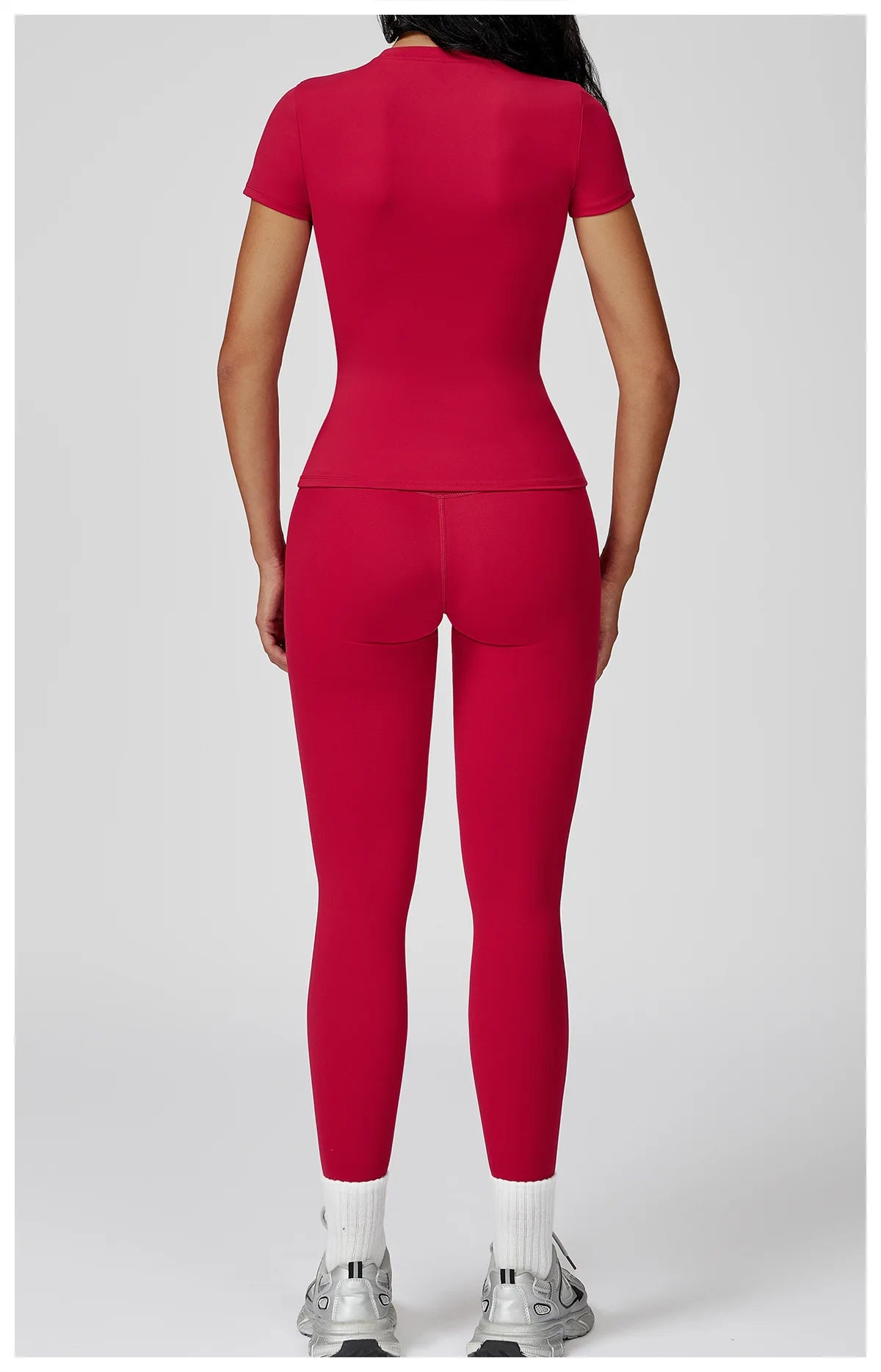 Women Yoga Set 2PCS Workout Set Sportswear Gym Clothing Fitness Long Sleeve High Waist Leggings Cycling Shorts WORKOUT REVOLUTION