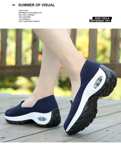 Shoes for Women Casual  2025 Anti Slip Outdoor Thick Sole Sloping Heel Breathable Casual Comfortable Sports Shoes Walking Shoes