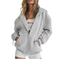 Women's Hoodie With Zip Front Long Sleeves for casual wear