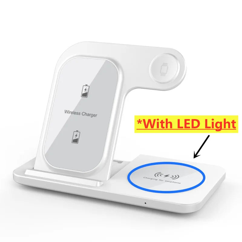 Foldable Wireless Dock for Smartphones and Earbuds 3-in-1
