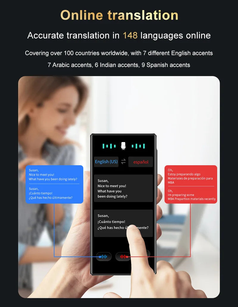Portable Real Time Voice Translator For Travel 12 Offline Languages