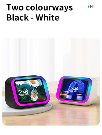 AI Smart Bluetooth 5.4 Touchscreen Speaker & Voice Assistant – Digital Album Alarm & HD Audio