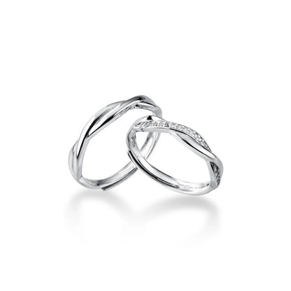 Luxe Engagement Ring for Women Men 925 Sterling Silver Shining Zircon Adjustable Open Ring Fine Jewelry Bijoux