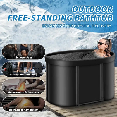 2026 Foldable Ice Bath Tub – Portable Cold Plunge Tub for Home & Outdoor Cold Therapy, Oval Spa-Style Relaxation