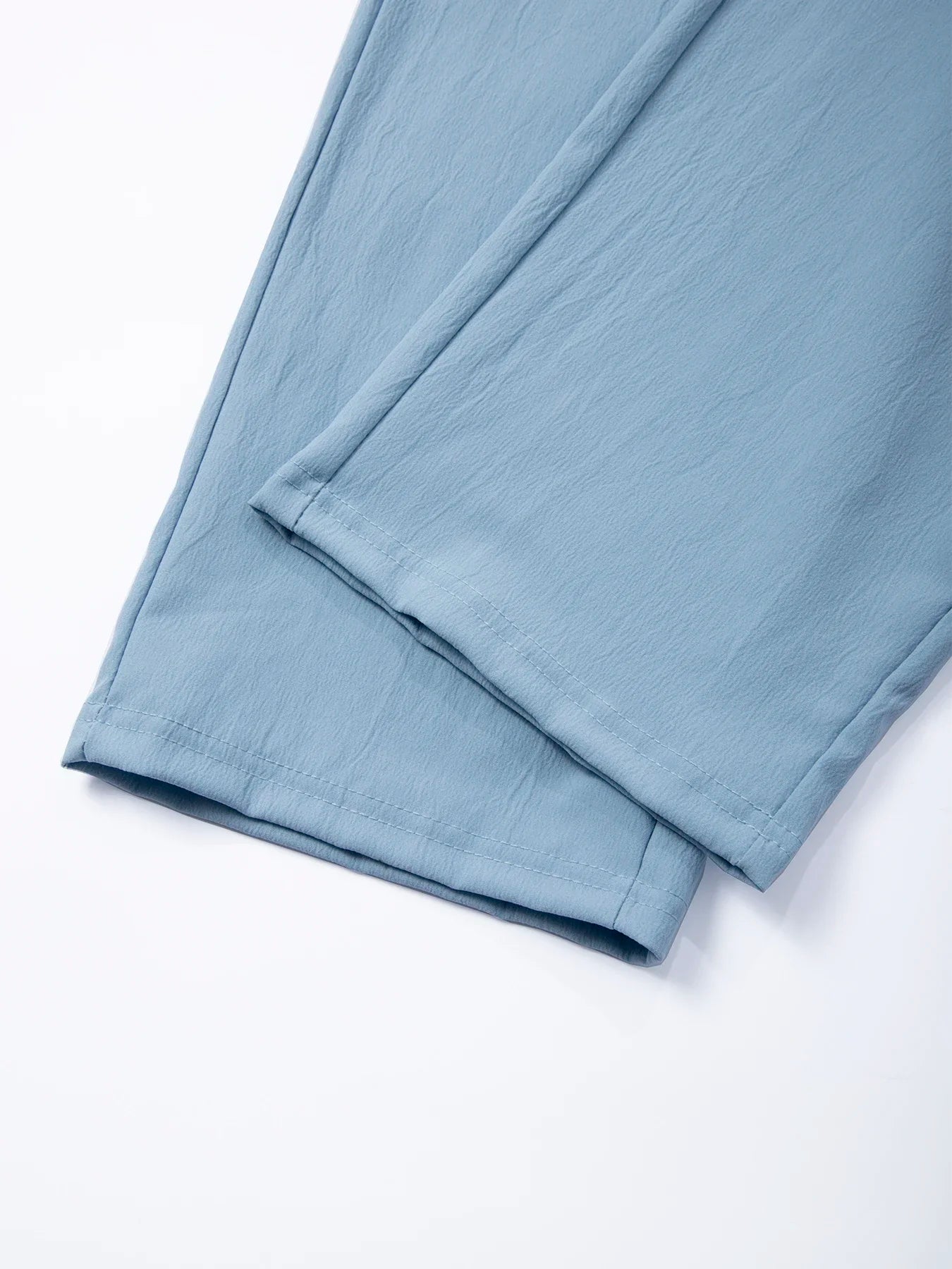 Men's Linen Pants with Wide Leg and Dobby Weave Breathable Elastic Drawstring Waist