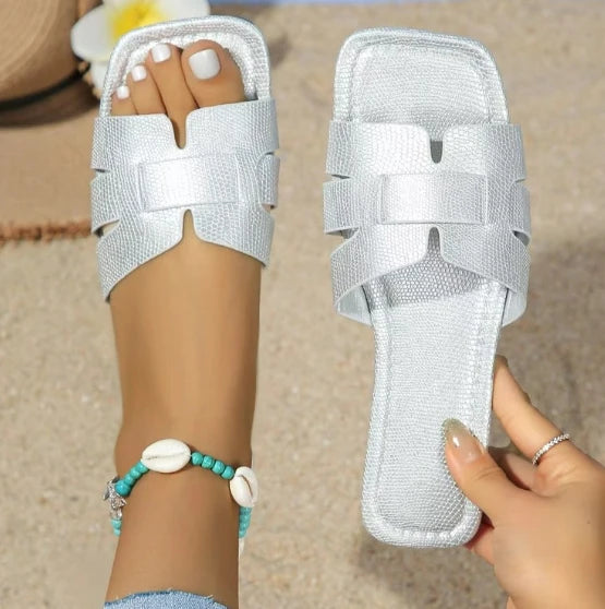 Flat Sandals for Women with Lightweight Water Friendly Open Toe