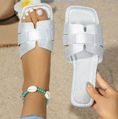 Flat Sandals for Women with Lightweight Water Friendly Open Toe