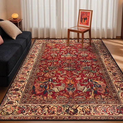 Persian Style Retro Home Living Room Rug Large Size Non-slip Entrance Door Mats Easy Cleaning Soft Bedroom Carpet Decoration