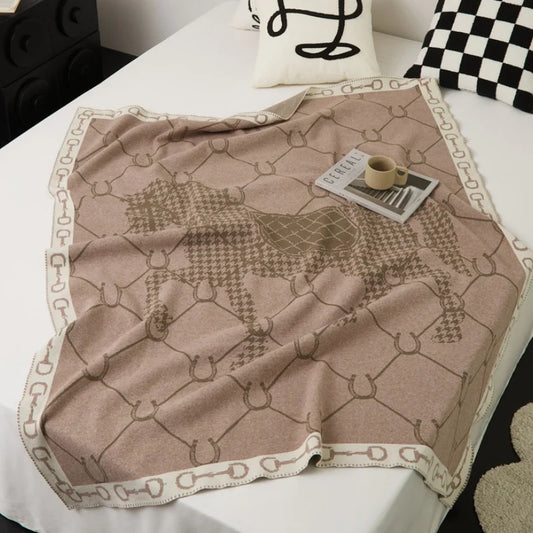 Acrylic Blanket Striped With Soft Texture Ultra Soft Knit Lightweight Construction