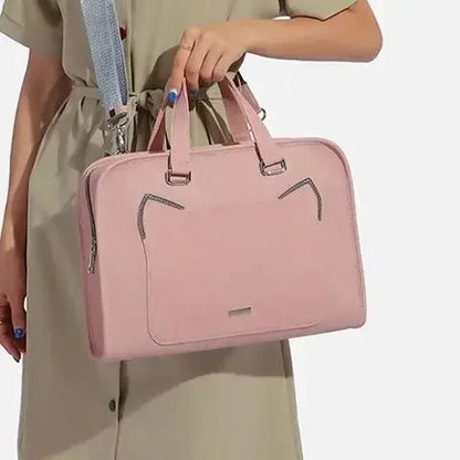 Pink Laptop Shoulder Bag Sleeve Handbag Waterproof MacBook Air Pro 13.3 14 15.6 16 Inch PC Case Travel Briefcase Shockproof
