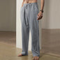 Men's Linen Pants With Wide Leg And Loose Fit With Drawstring Waist For Lightweight Breathable Comfort