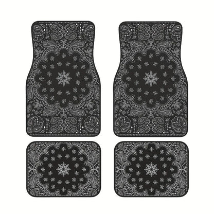 4Pcs Bohemian Car Floor Mats Rubber Back Heavy Duty Persian Carpet Car Decoration Dirty Resistant Car Floor Protector Rugs