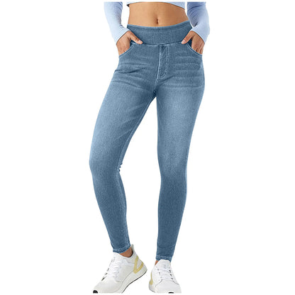 Slim Jeans High Waist Pull-On Denim with Stretchy Fit for Women