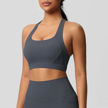 Women’s Yoga Bra Crop Top Nylon Elastane Supportive Sling Back