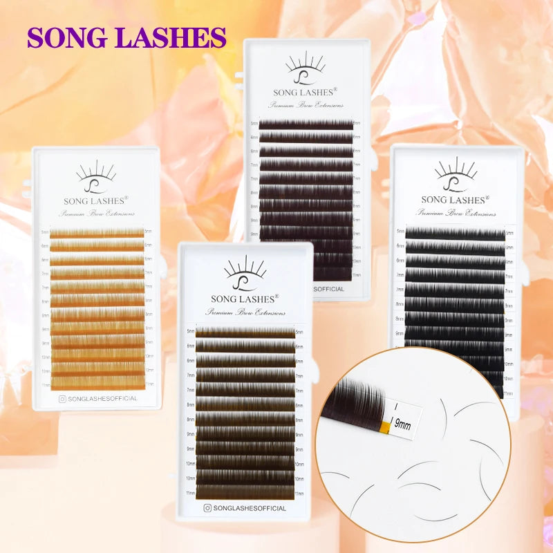 Brow Lashes I Eyebrow Extensions 12 Lines Per Piece Material Various Colors Soft and Resemble to Human Hairs