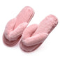 1 Pair Plush Women Slippers Thicken Furry Soft Warm Practical Winter Thermal Flip Flops for Home Indoor