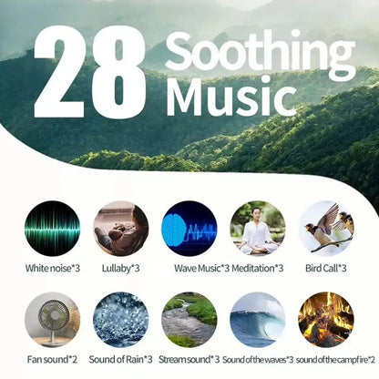 White Noise Sound Machine - 28 Solfeggio Frequencies Rechargeable Baby Sleep Therapy Device