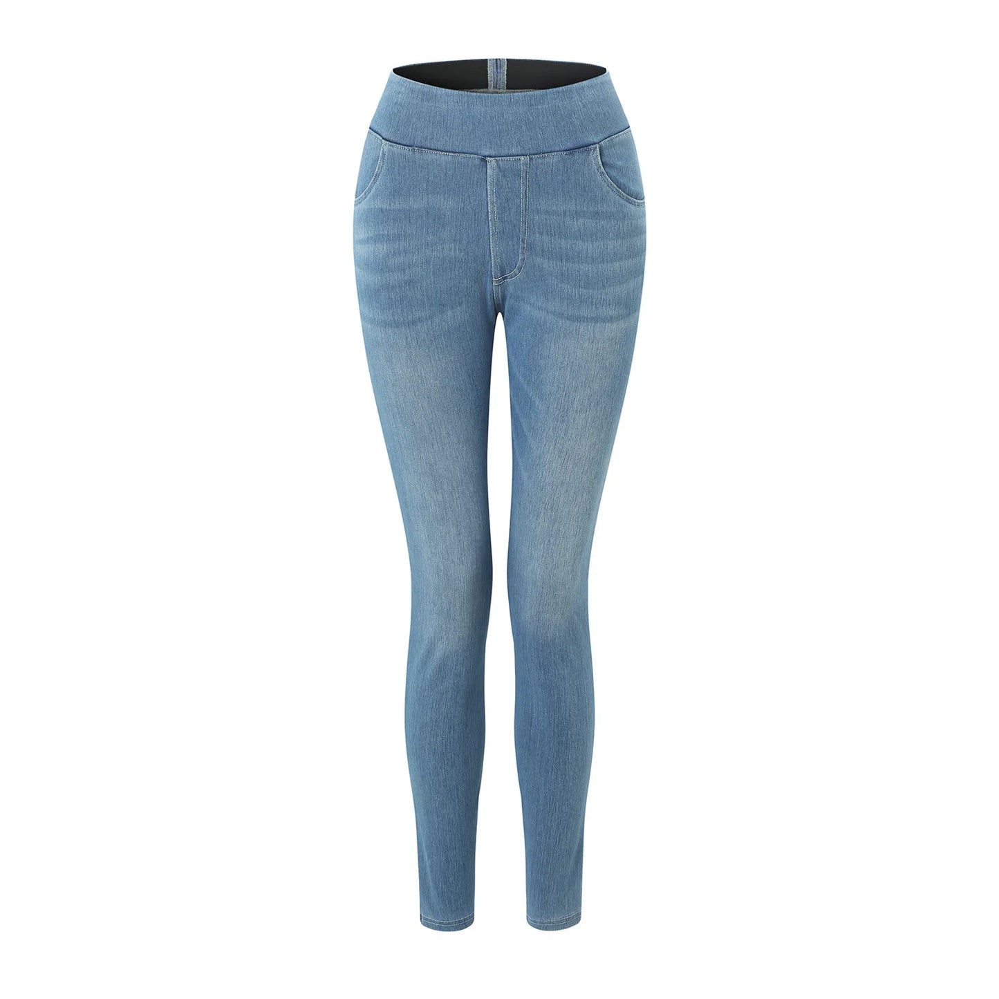 Slim Jeans High Waist Pull-On Denim with Stretchy Fit for Women
