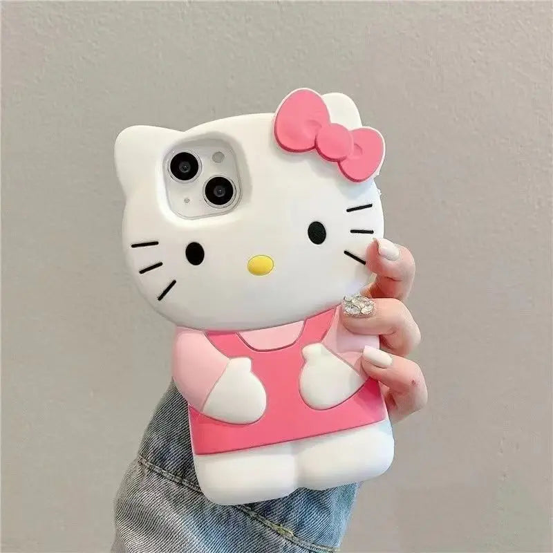 Soft Touch Phone Case With 3D Bow Knot Cat Design For All Around Protection And Anti Fingerprint Shield
