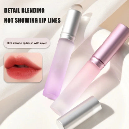 1pc Mini Silicone Lip Brush Concealer Brushe With Cover Lip Mask Applicators Lip Gloss Brush Lipstick Brush Makeup Beauty Tool