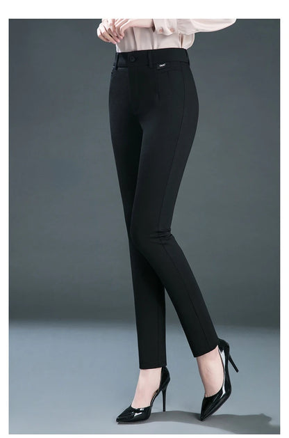 Multiple Pockets Y2k Clothes Straight Leg Pants Elegant Woman Dress Pants Women's Stretch Casual Trousers Clothing