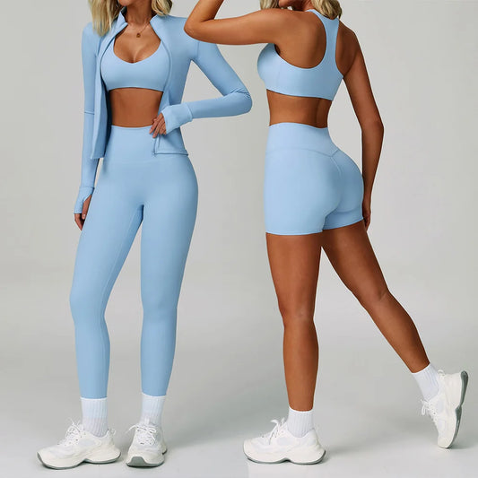 2-3PCS Yoga Suit Women Tracksuit Sports Bra High Waist Leggings Shorts Outfit Gym Set Fitness Push Up FITNESS REVOLUTION