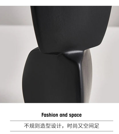 Modern Minimalist Black Vase - Nordic Style Home Decor Art Ornament for Living Room