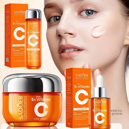 Vitamin C skincare with face cream serum or toner options