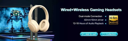 Bluetooth 5.3 Gaming Headset Dual Mode Foldable Noise Reduction