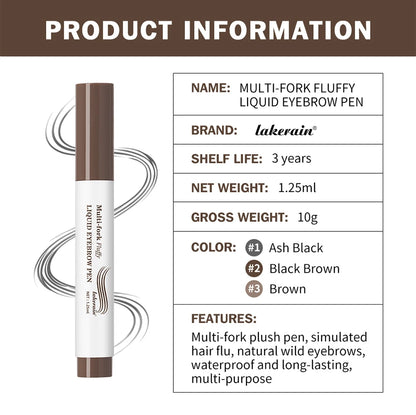 Long Lasting 4D Eyebrow Pen Multi Forks Liquid Pen Tip Fine Sketch Liquid Tattoo Brow Waterproof Precise Makeup