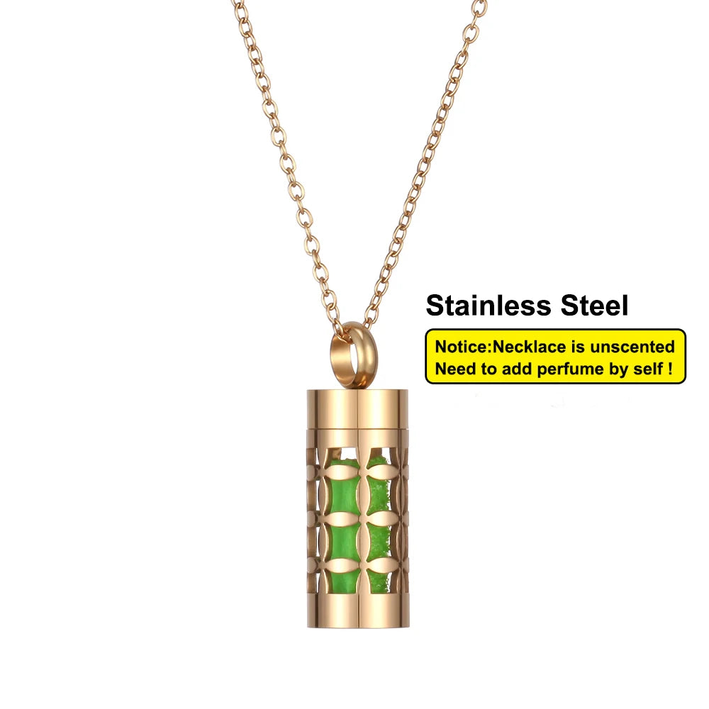 Women’s Stainless Steel Aromatherapy Diffuser Necklace For Essential Oils
