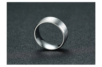 Bold Ring for Men with Stainless Steel Horus Cross Rhodium Plated 8mm
