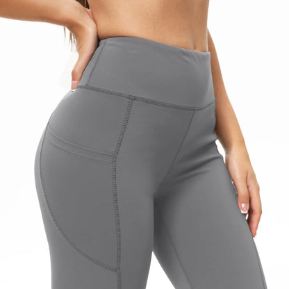 Three-Piece Knit Leggings Set With Elastic Waist Pockets For Women