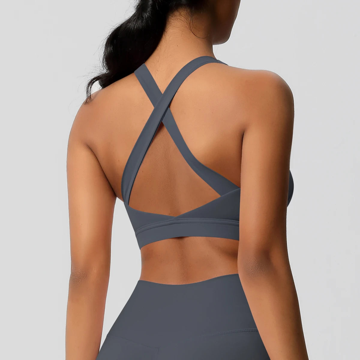 Women’s Yoga Bra Crop Top Nylon Elastane Supportive Sling Back