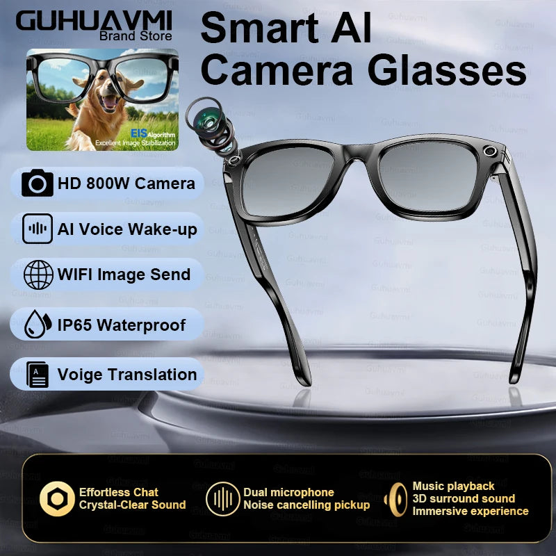 Titanium Frame Sunglasses With Camera Instant Translation On The Go