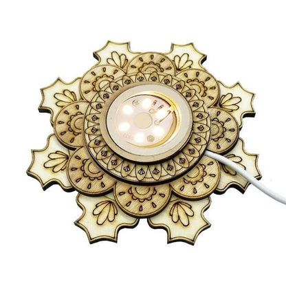 Lotus-shaped LED accent light with layered petal design