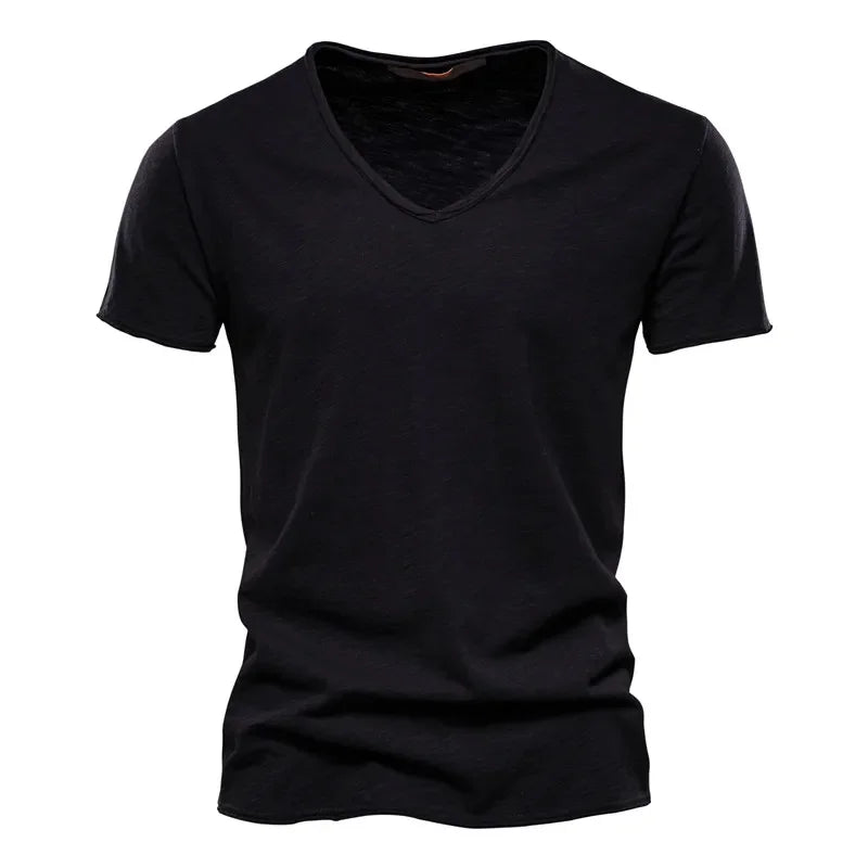 Soft V-Neck Tee For Men With 100 Percent Cotton Breathable Fit
