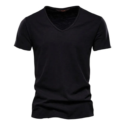 Soft V-Neck Tee For Men With 100 Percent Cotton Breathable Fit