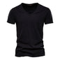 Soft V-Neck Tee For Men With 100 Percent Cotton Breathable Fit