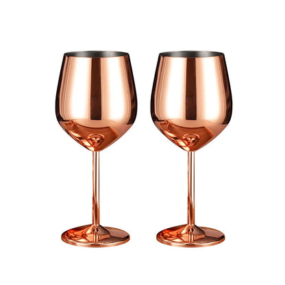 500ml Stainless Steel Wine Glasses Goblet Red Wine Cocktail Glass Unbreakable Metal Tall Champagne Glass Bar KTV European Style Goblet Glass