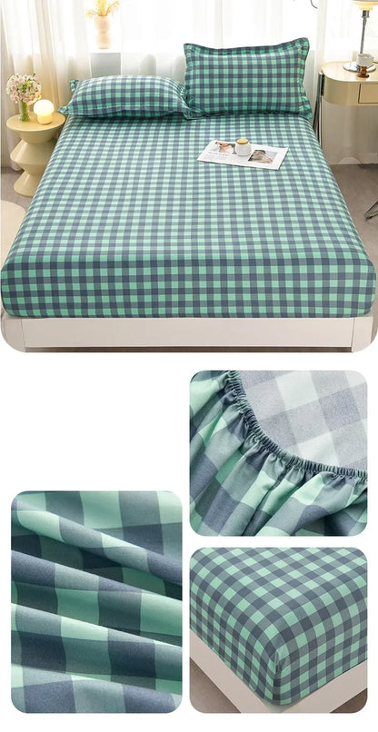 Soft Bedsheet Simple Style Bed Cover Single/Queen/King Size Bed Linen Home Fitted Sheets 침대시트 (Pillowcase Need Order)