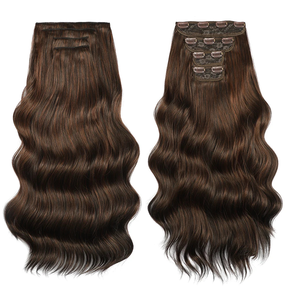 Voluminous Clip-In Hair Extensions 22 Inch Set for Length and Volume