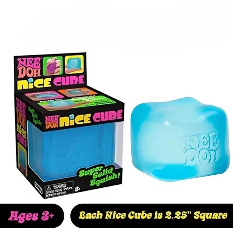 NeeDoh Jellyfish and Cube Squish Toy Made of Plastic for Stress Relief