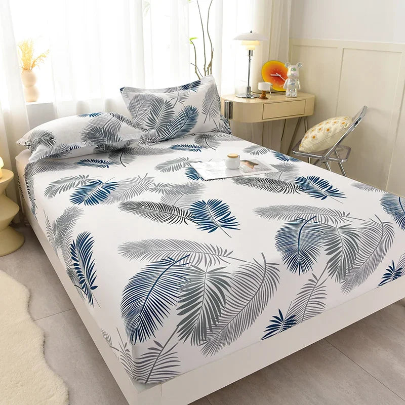 Soft Bedsheet Simple Style Bed Cover Single/Queen/King Size Bed Linen Home Fitted Sheets 침대시트 (Pillowcase Need Order)