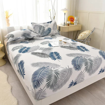 Soft Bedsheet Simple Style Bed Cover Single/Queen/King Size Bed Linen Home Fitted Sheets 침대시트 (Pillowcase Need Order)