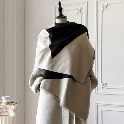 Luxury Thick Blanket Shawl - Winter Warm Print Imitation Cashmere Scarf Wrap Pashmina